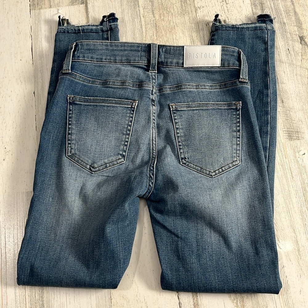 Pistola Distressed Raw Hem Jeans Size 24 - Picture 4 of 13